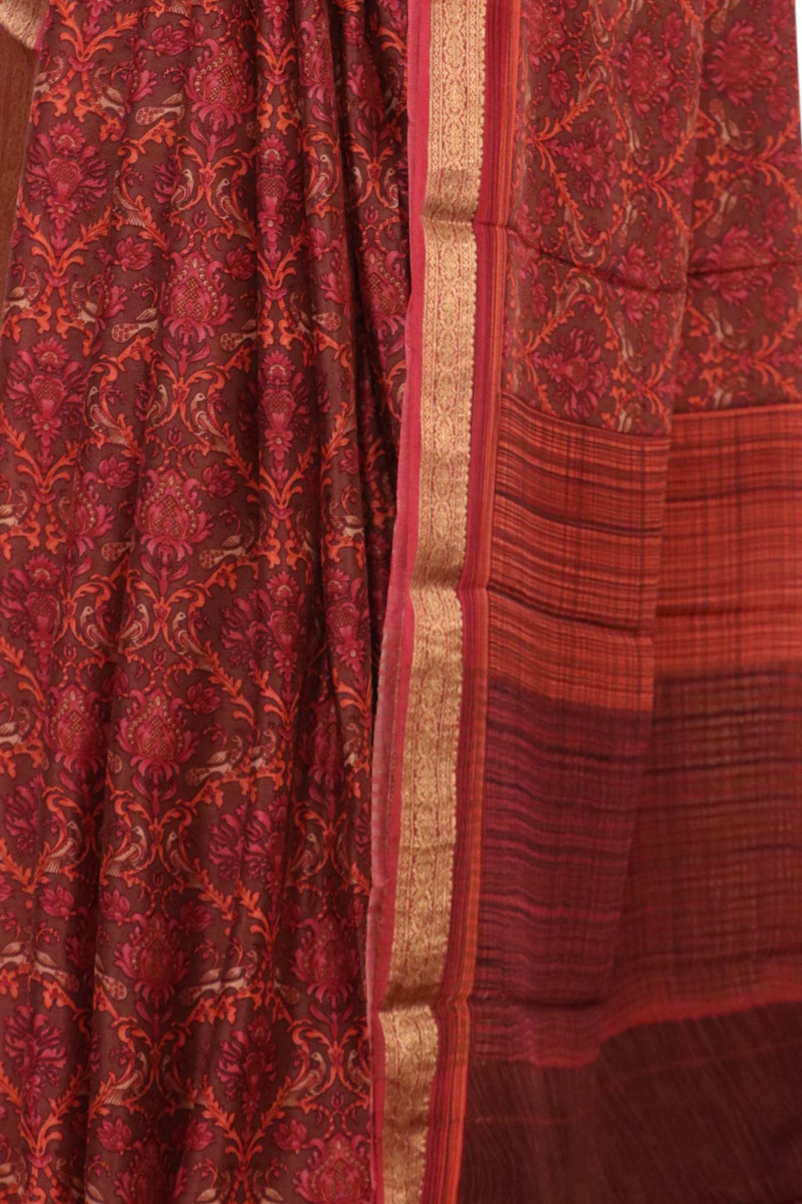 Pure Floral Zari Crepe Silk Saree AL206172